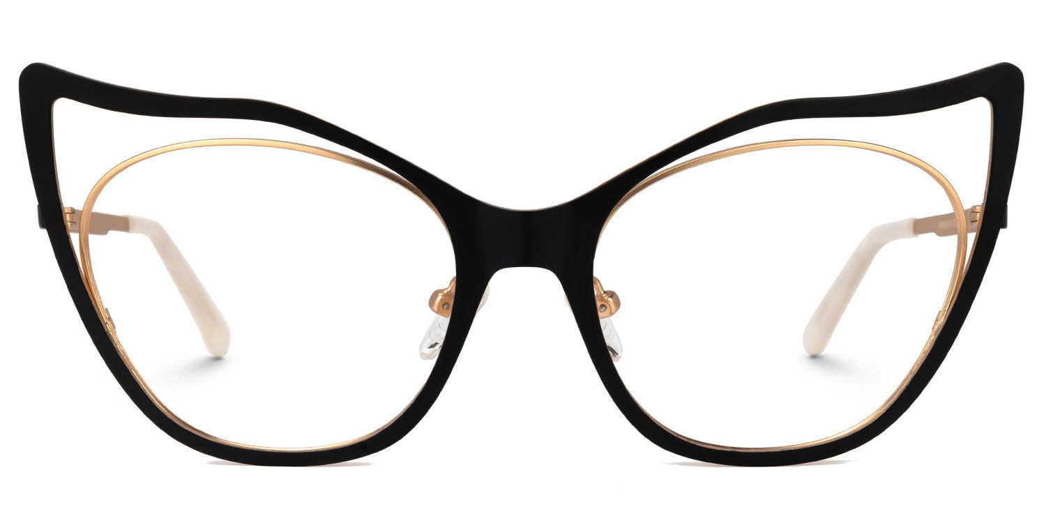 Baina - Cat Eye Black Eyeglasses | Vooglam Angle View