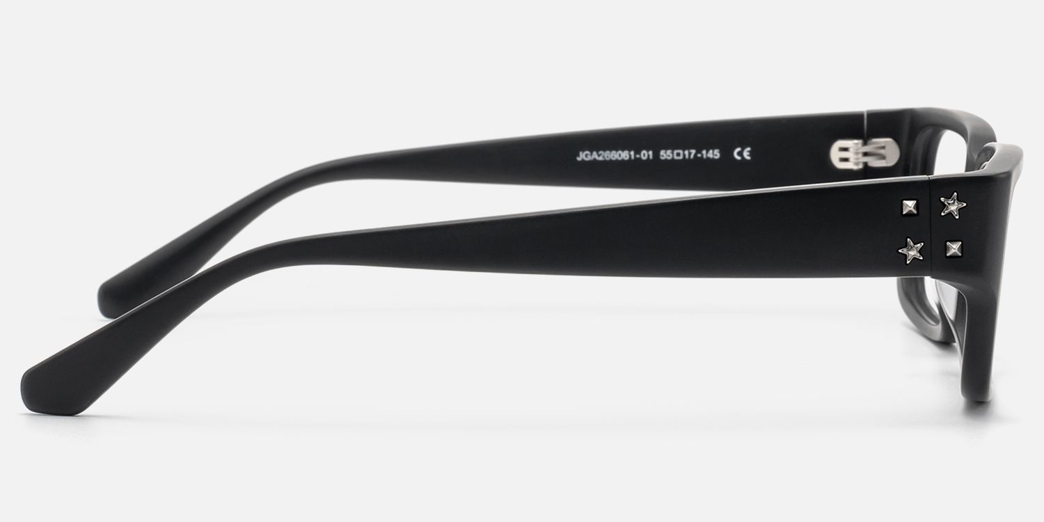 Drexen - Matte Black Acetate Rectangle Frames | Vooglam Side View