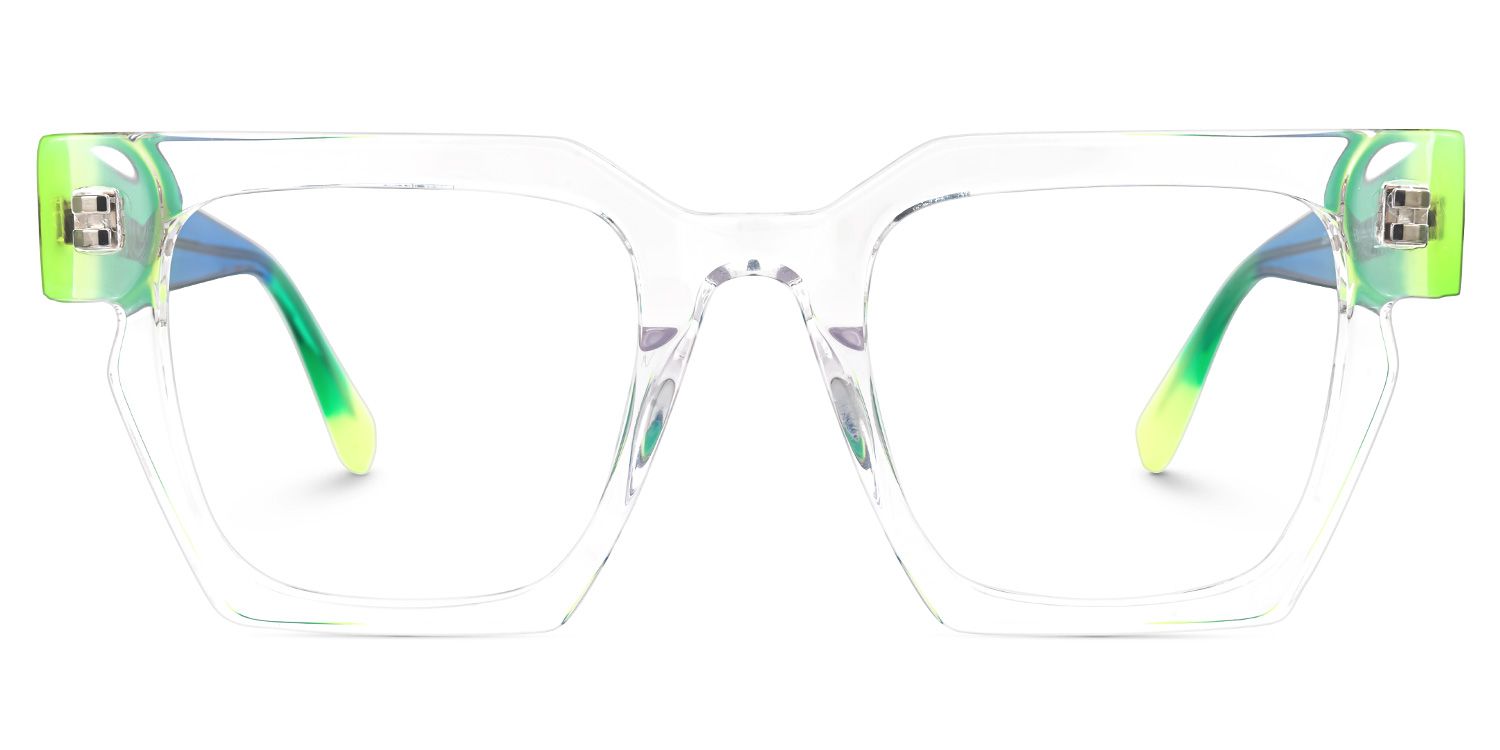 Ekanta - Square Crystal Eyeglasses | Vooglam Angle View