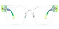 Ekanta - Square Crystal Eyeglasses | Vooglam Angle View