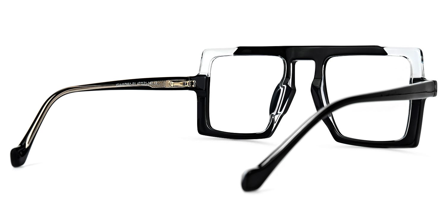 Ilene - Aviator Black Eyeglasses | Vooglam Side View