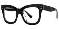 Faustyna - Square Black Eyeglasses | Vooglam Front View