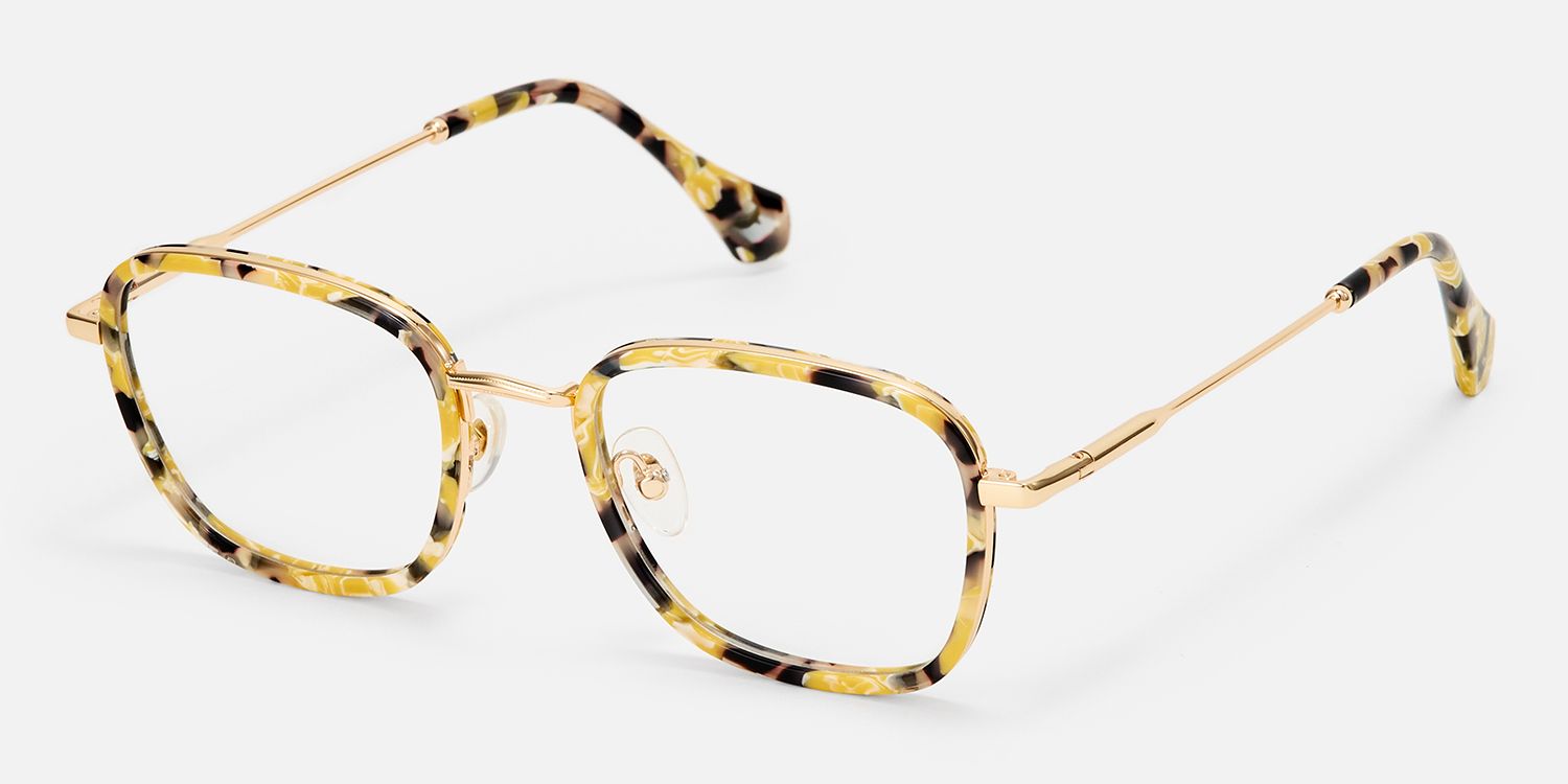 Sundance - Square Yellow Eyeglasses | Vooglam Front View