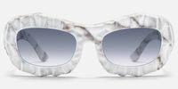 The Geologist - Geometric White Sunglasses | Vooglam Angle View