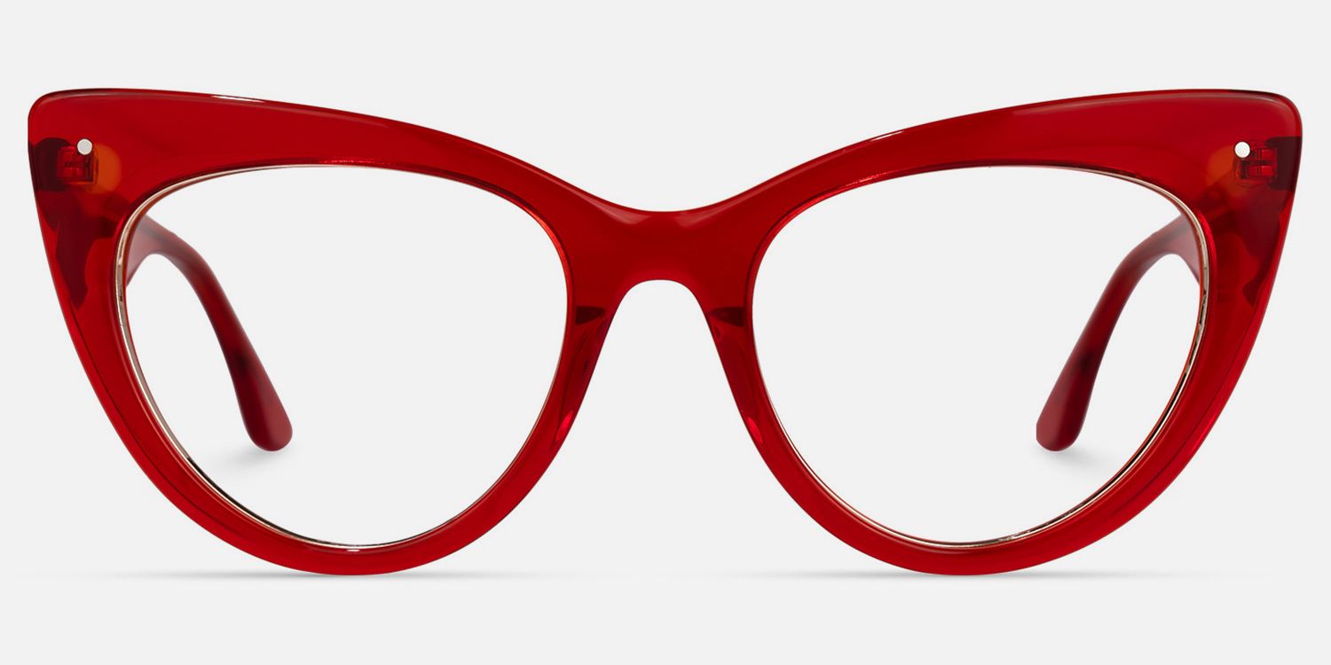 Akua - Chic Red Cat-Eye Frames Women Glasses product detail 2