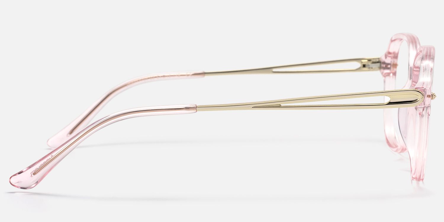 Odyssey - Square Pink Eyeglasses | Vooglam Side View