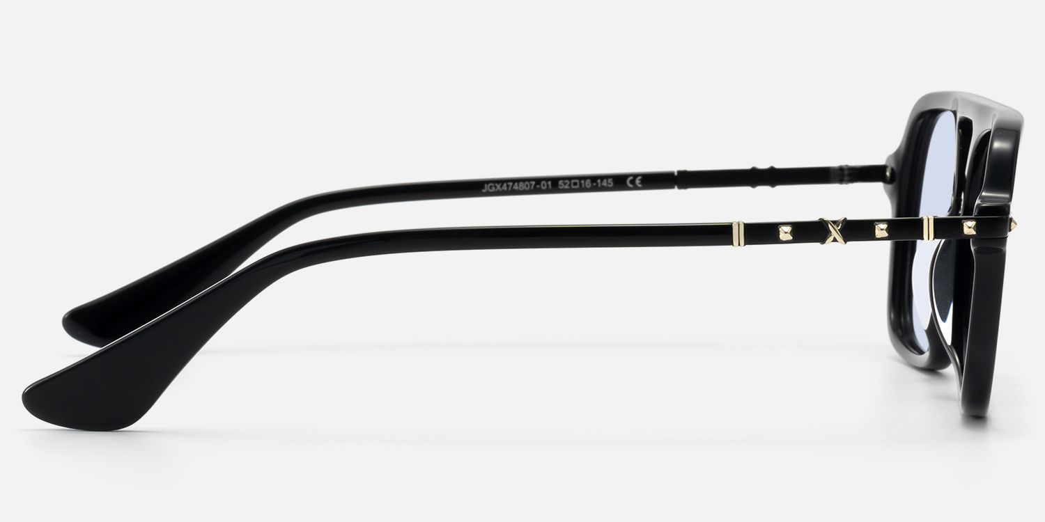 Marfa - Light Tint Aviator Black Sunglasses | Vooglam Side View
