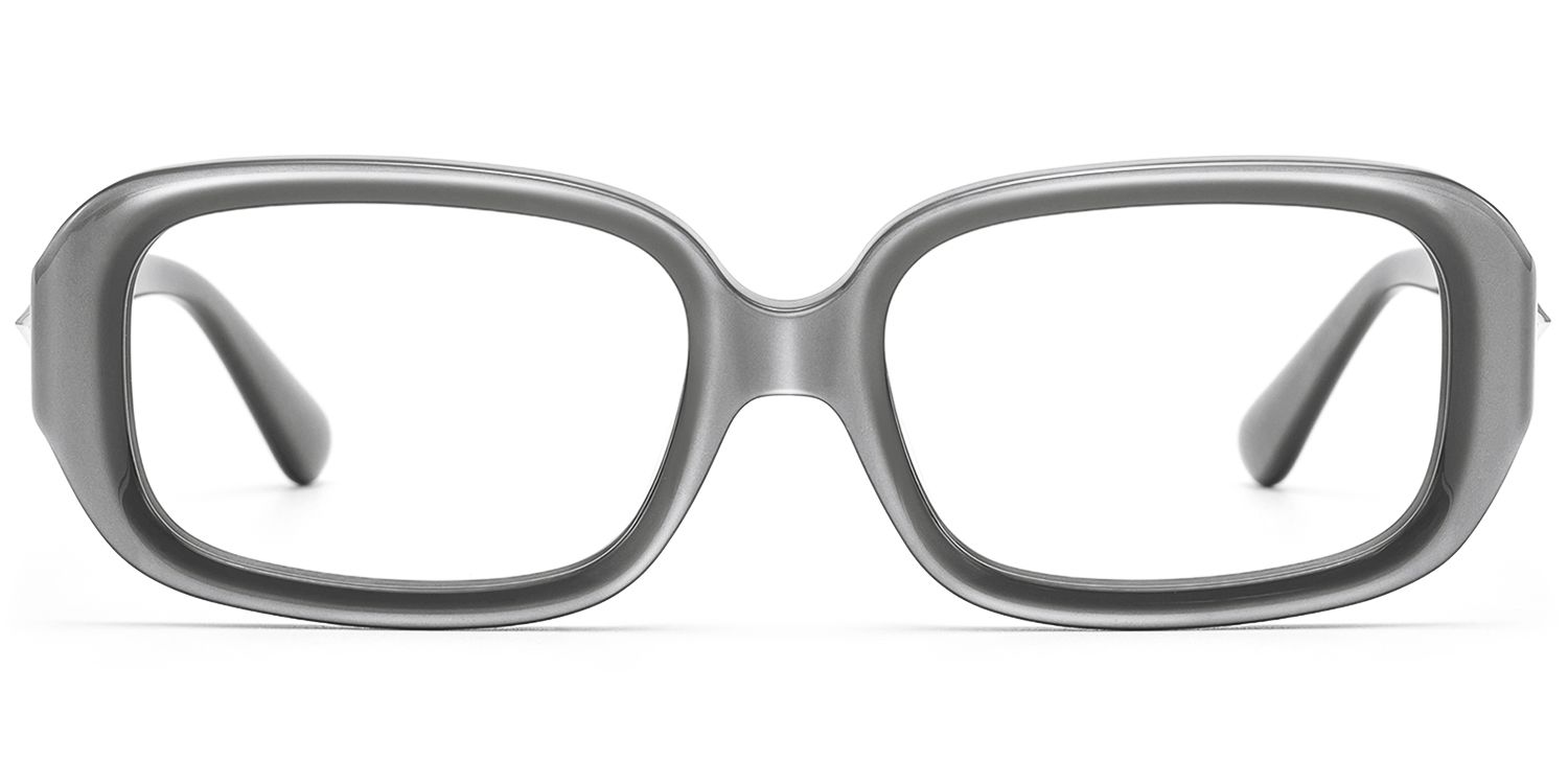 Prism - Pearlescent Silver Star Rectangle Glasses by Vooglam Product Details 1