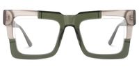 Eliora - Square Green Eyeglasses | Vooglam Angle View