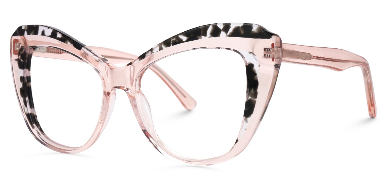 Ehren - Cat Eye Pink/Tortoise Eyeglasses | Vooglam Front View