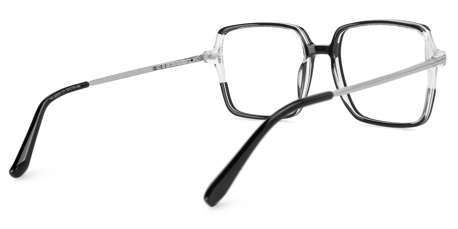 Elouan - Square Black Eyeglasses | Vooglam Side View