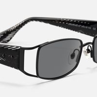 Wren - Effortlessly Cool Rectangle Black Sunglasses | Vooglam Design Details