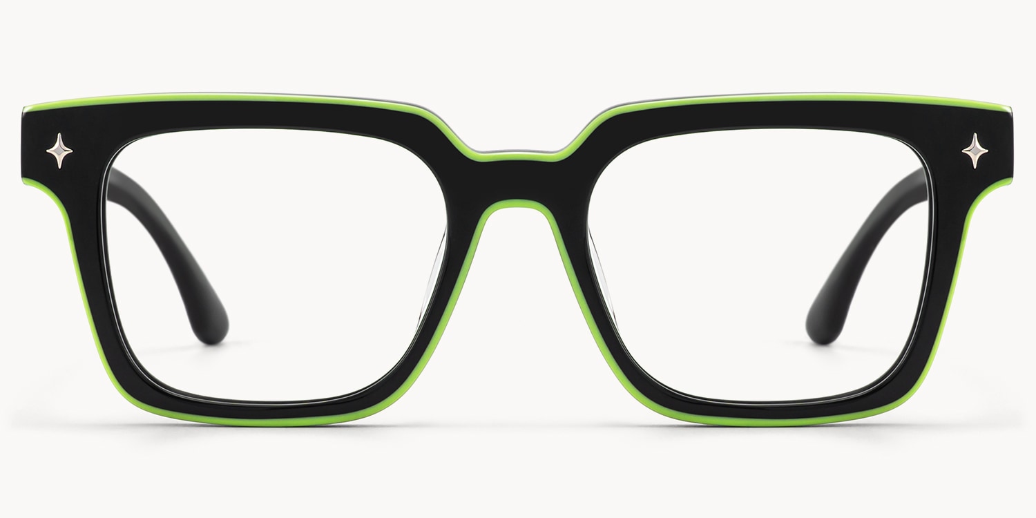 Fractal - Square Black Eyeglasses - 1