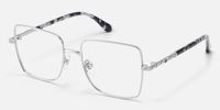 Devereux - Thin Metal Square Silver Eyeglasses | Vooglam Front View