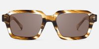 Jet - Rectangle Brown Sunglasses | Vooglam Angle View