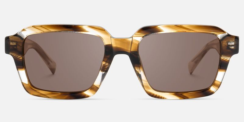 Jet - Rectangle Brown Sunglasses | Vooglam