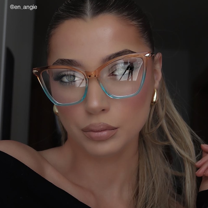 Hilary - Butterfly Orange/Blue Eyeglasses