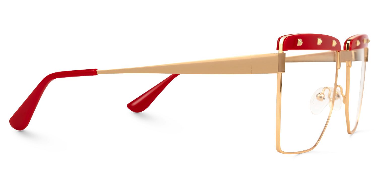 Electra - Aviator Red Eyeglasses by Vooglam - Product View 4