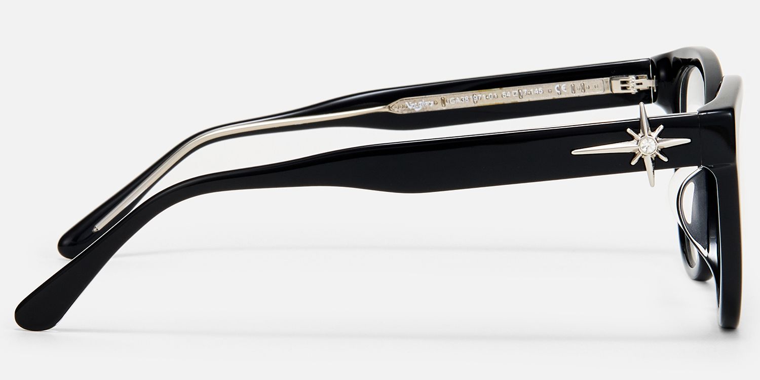 Shine in silence - Cat Eye Black Eyeglasses | Vooglam Side View