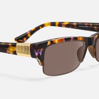 Kairo - Tortoise Semi Rimless Sunglasses | Vooglam Design Details
