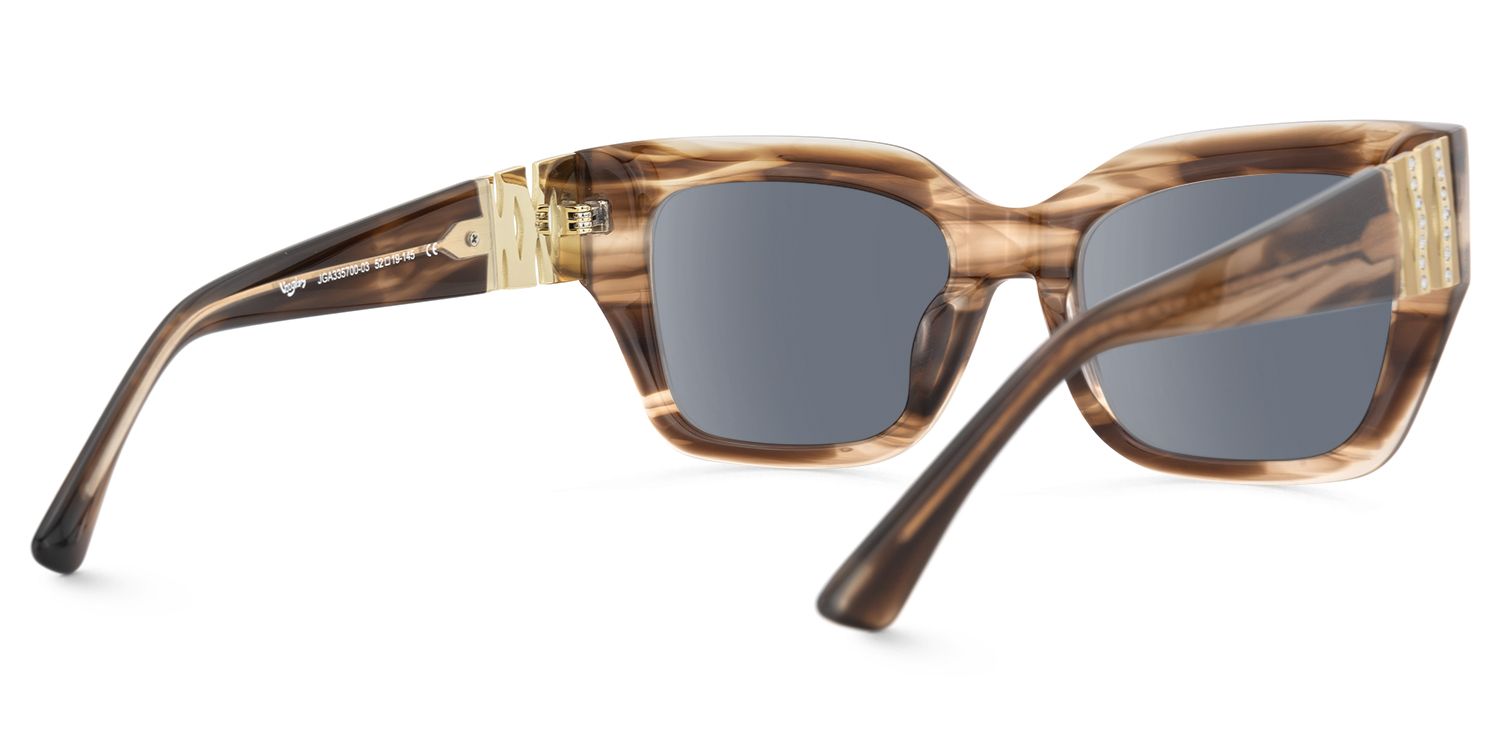 Sable - Square Brown Sunglasses by Vooglam - Side View