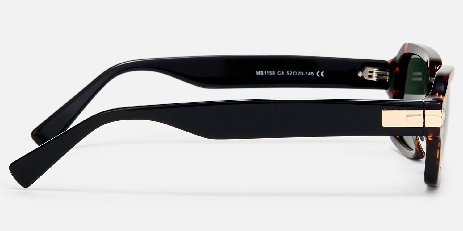 Zephyr - Rectangle Tortoise Sunglasses | Vooglam Side View
