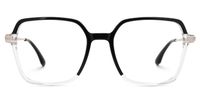 Elton - Square Black Eyeglasses | Vooglam Angle View
