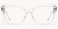 Raquel - Sleek Crystal Clear Frame Glasses | Vooglam Angle View