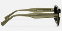 Flicker - Geometric Green Sunglasses | Vooglam Side View