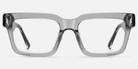 Razor - Rectangle Silver Eyeglasses | Vooglam Angle View
