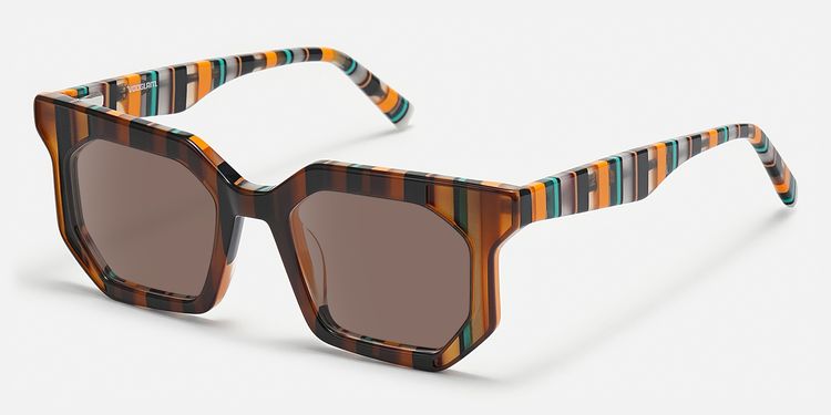 Abetzi - Rectangle Brown Sunglasses by Vooglam