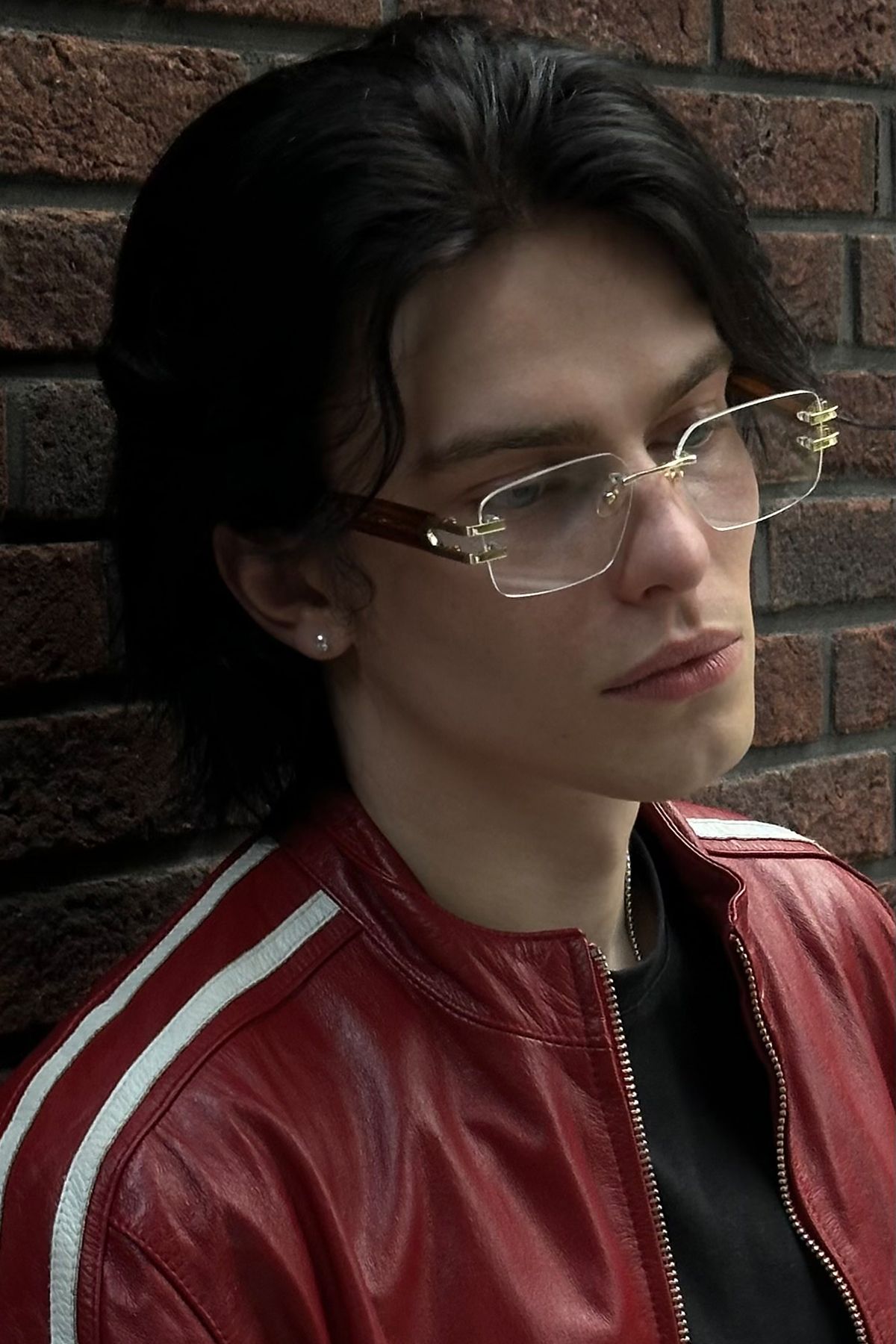 Vooglam Street Style in Real Life: @morhenosy wearing Aurum - Black Silver Rimless Rectangle Glasses by Vooglam