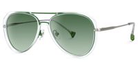 Hafsa - Aviator Green Prescription Sunglasses | Vooglam Front View