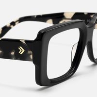 Kente - Rectangle Black Eyeglasses | Vooglam Design Details