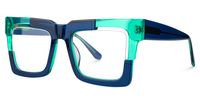 Eliora - Square Blue Eyeglasses | Vooglam Front View