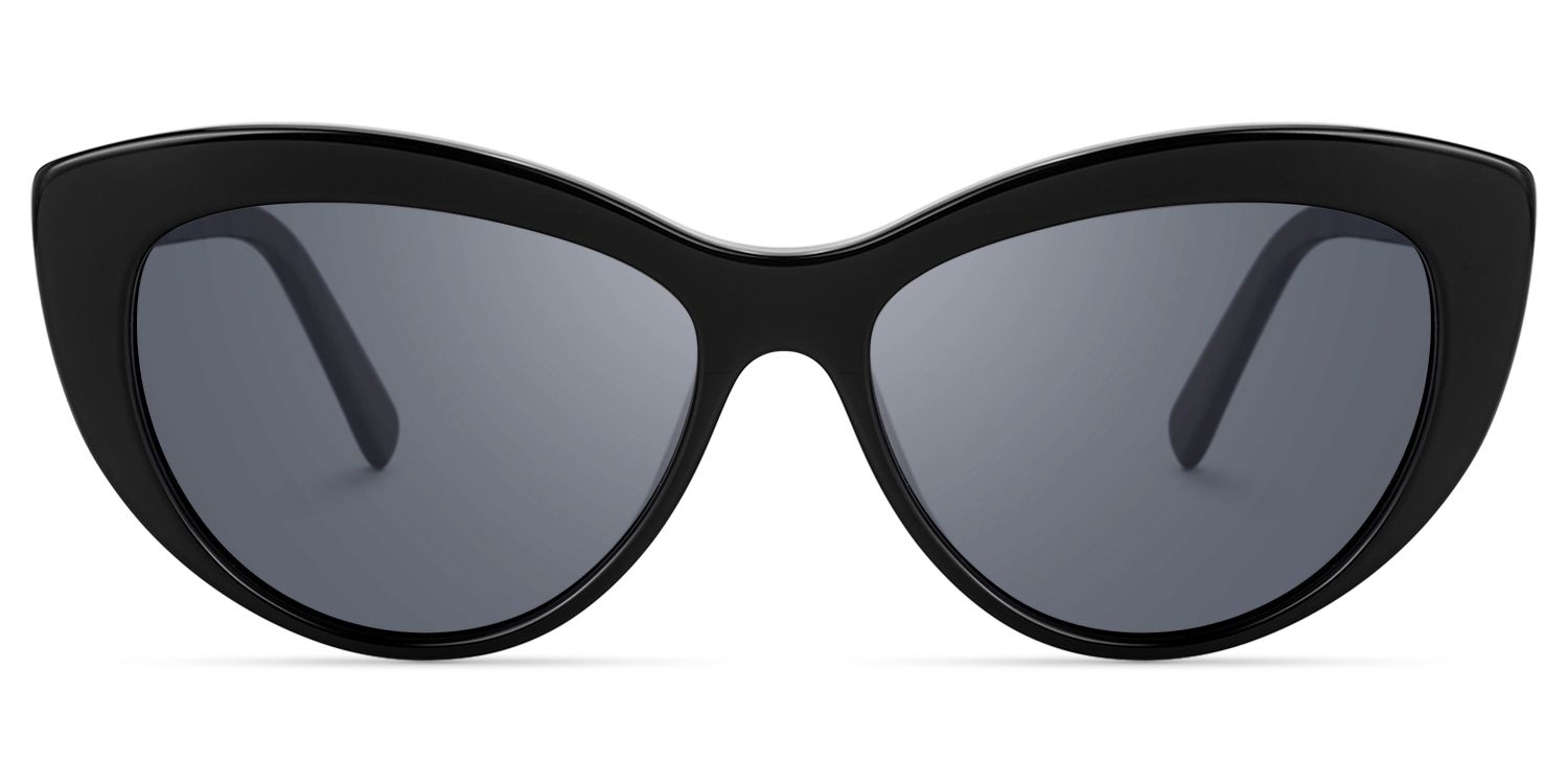 Leilani - Cat Eye Black Sunglasses by Vooglam - Angle View