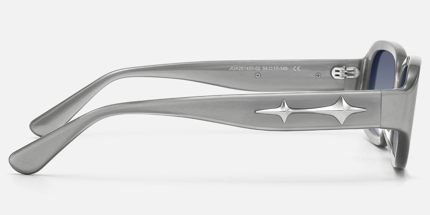 Prism - Pearlescent Silver Gradient Gray Sunnies by Vooglam - Side View