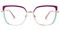 Deandre - Square Blue/Purple Eyeglasses | Vooglam Angle View