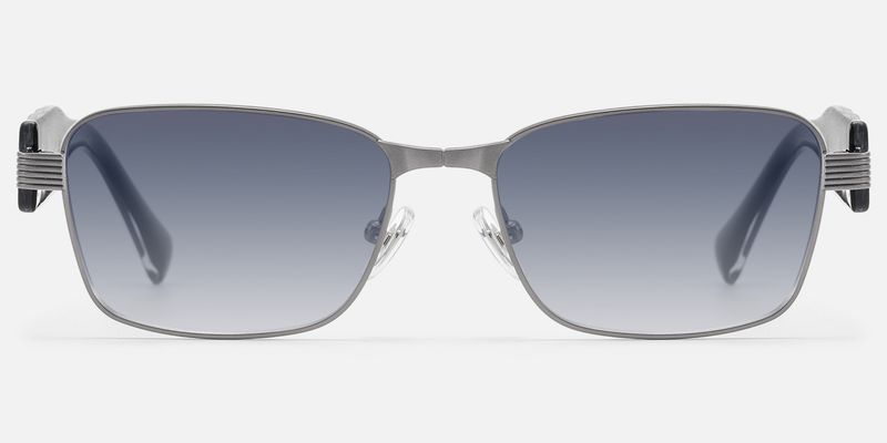 Toyo - Gradient Lens Gunmetal Rectangle Sunglasses | Vooglam