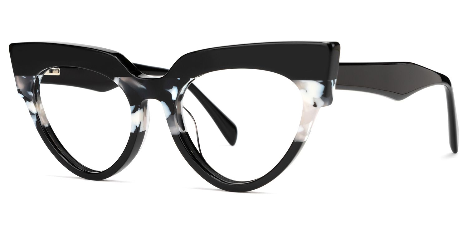Bandit - Cat Eye Black Eyeglasses | Vooglam Front View