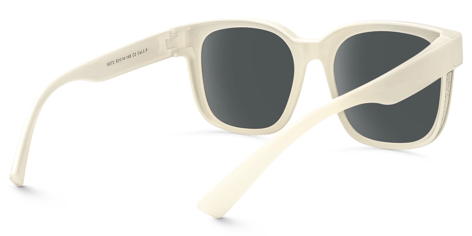Madesh - Square White Fit Over Sunglasses by Vooglam - Side View