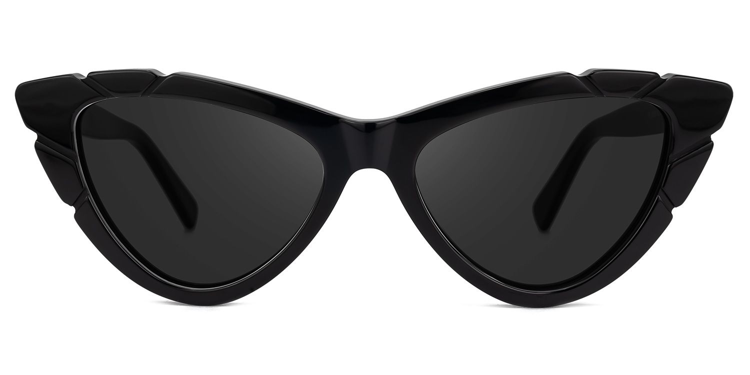 Edana - Cat Eye Black Sunglasses | Vooglam Angle View