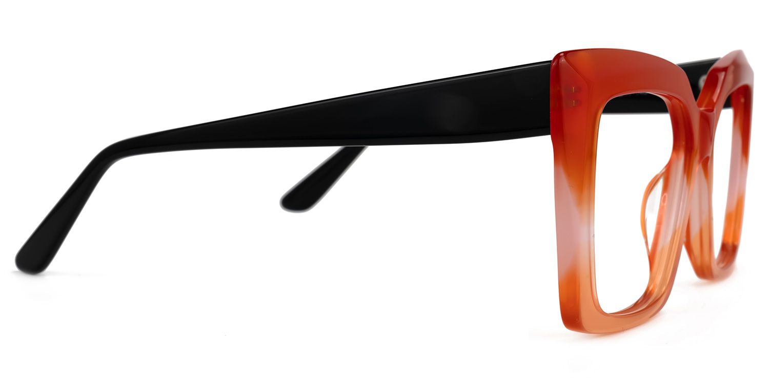 Eire - Square Orange Eyeglasses | Vooglam 4