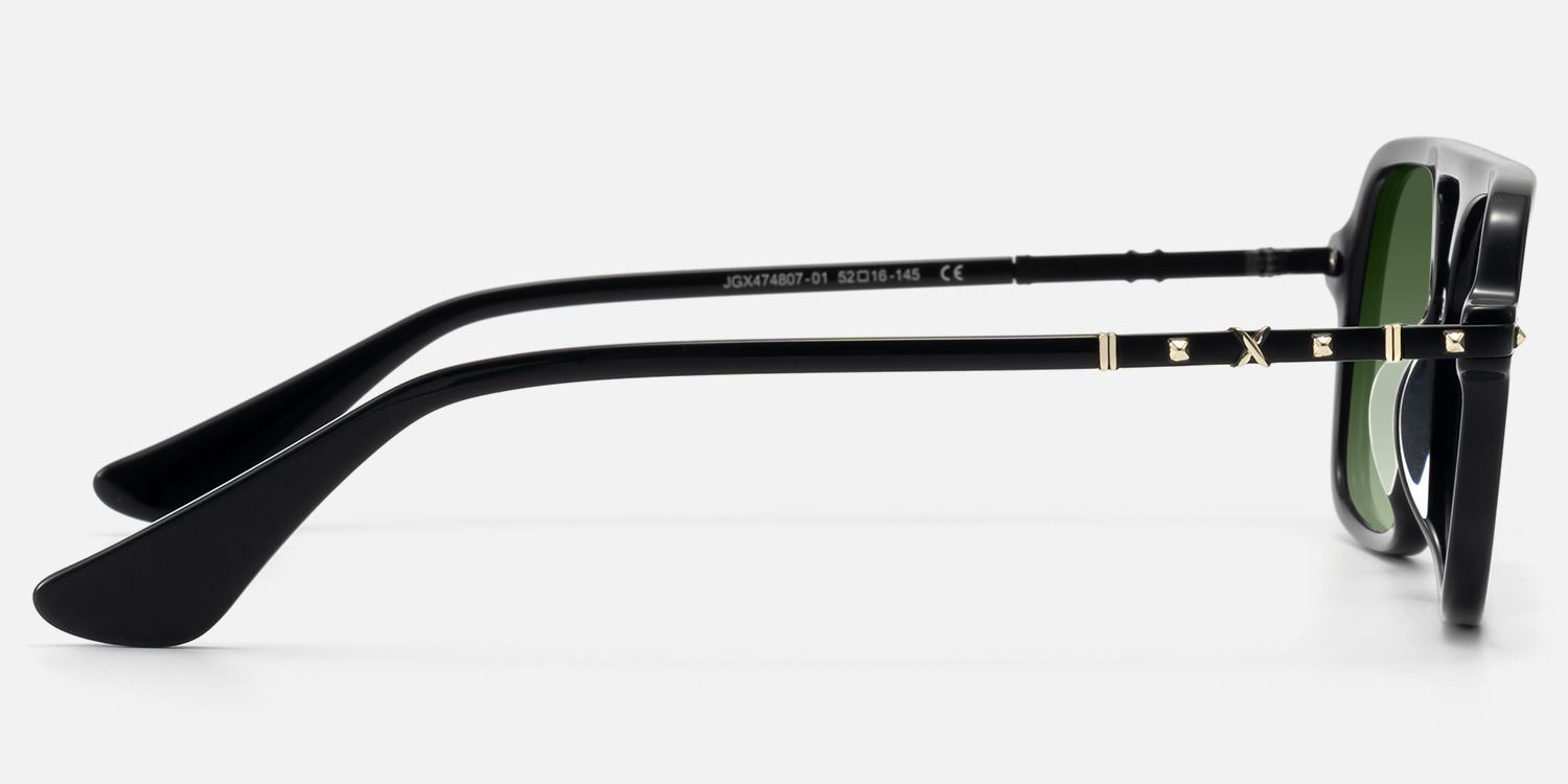 Marfa - Black Acetate Yellow Sunglasses | Vooglam Side View