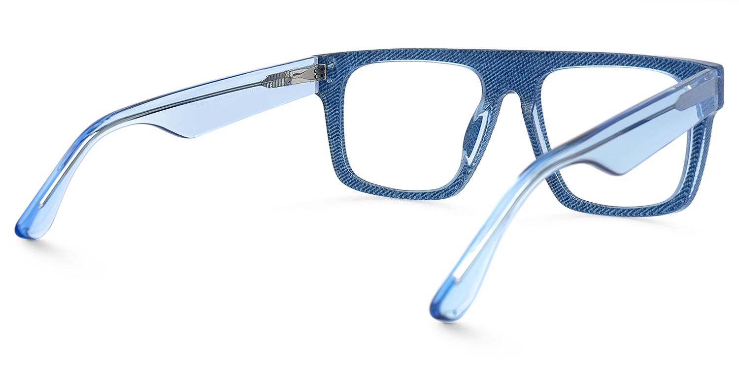 Najinca - Rectangle Blue Eyeglasses | Vooglam Side View