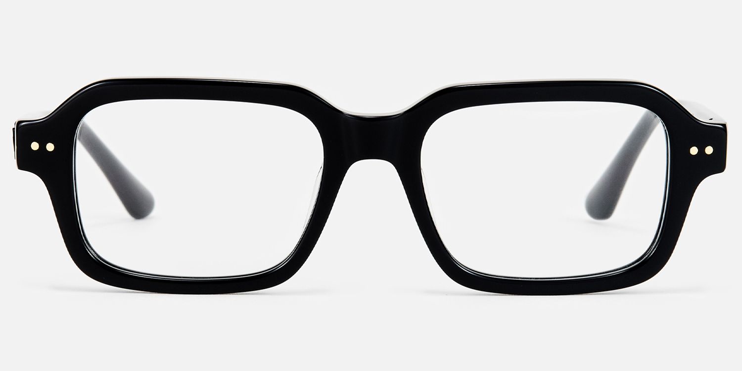 Narges - Rectangle Black Eyeglasses | Vooglam Angle View