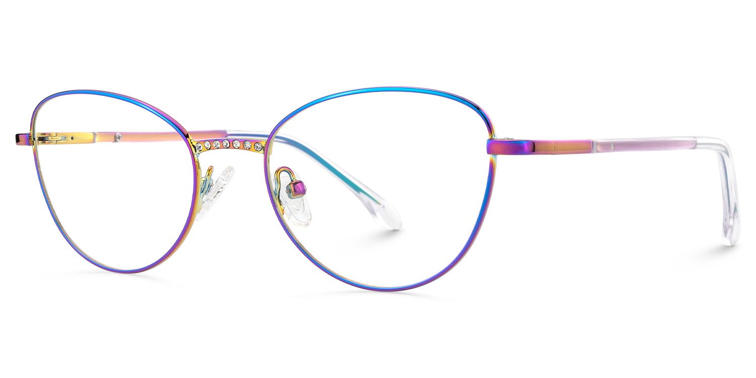 Starlette - Cat Eye Multicolor Eyeglasses | Vooglam Front View
