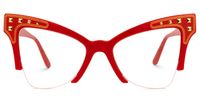 Afolabi - Cat Eye Red Eyeglasses | Vooglam Angle View