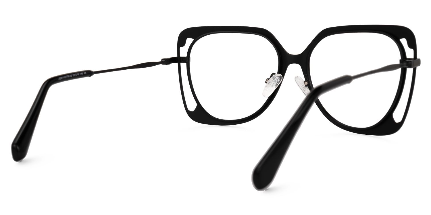Adriaan - Square Black Eyeglasses | Vooglam Side View