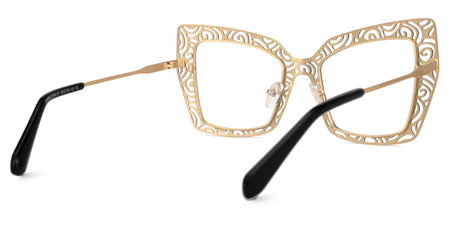 Darielle - Square Black Eyeglasses | Vooglam Side View